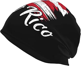 Puerto Rico Flag Beanie Hats for Men Women Warm Winter Hats with Puerto Rican Flag Soft Slouchy Knit Skull Cap