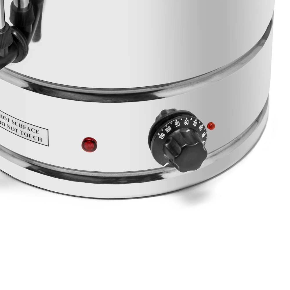 Erogatore di Acqua Calda 20 Litri, Acciaio Inox, Bollitore Acqua Professionale, Macchina per Bevande Calde, per la Preparazione del Tè, per Hotel, Catering, Ristoranti, 2500 W
