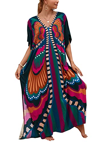 Kaftan long bohème d'exception : l'élégance fluide d'une robe de plage haut de gamme