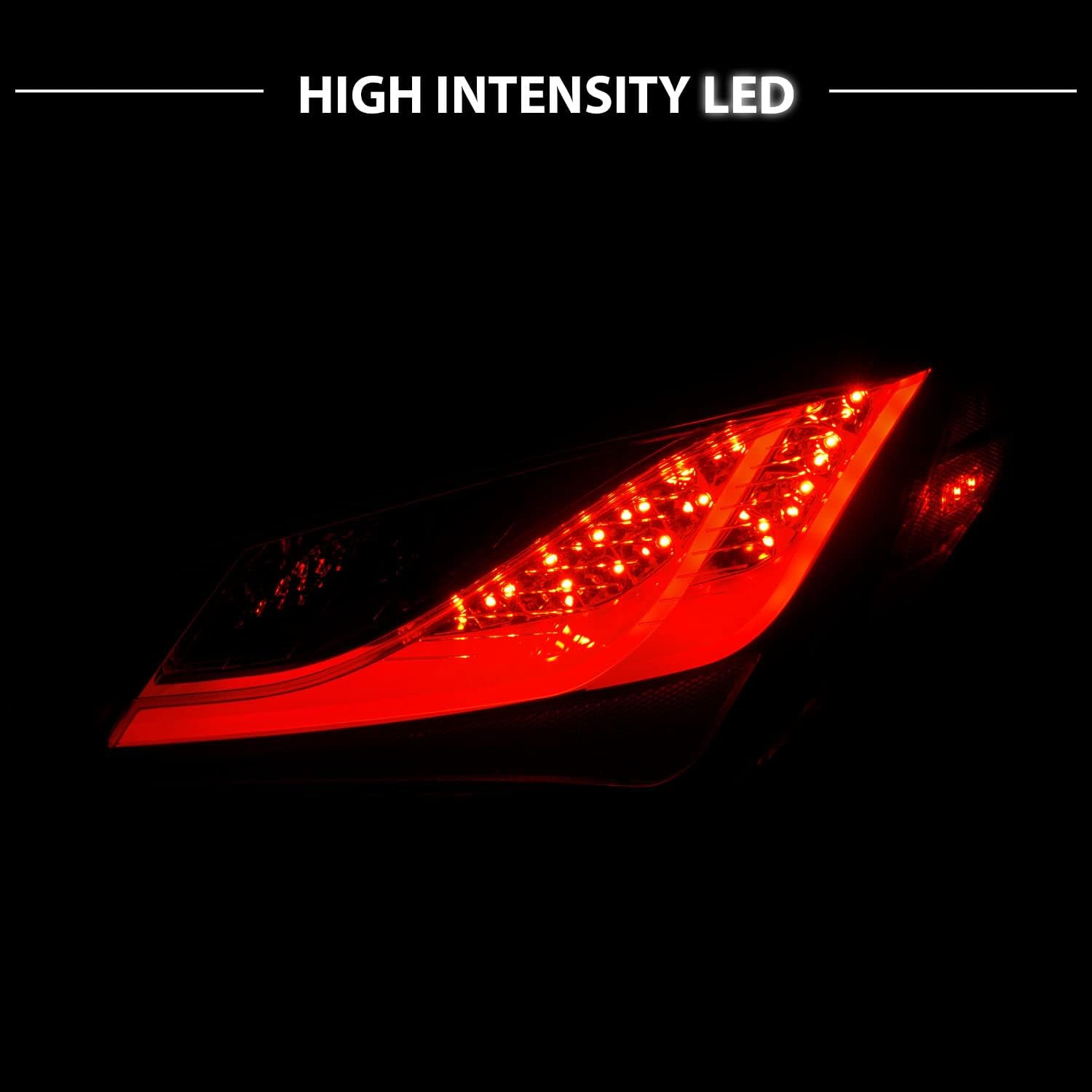 AmeriLite Smoke Lens LED Bar Replacement Taillights Set For Hyundai Genesis Coupe - Passenger and Driver Side