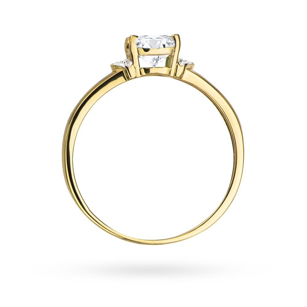 MARKO Goldring Damen 375 Echtgold – Ring mit Stein in 4 Farben (Weiß, Rot, Blau, Türkis) – Verlobungsring Damen Schmuck – Geschenk für Frauen in Geschenkbox – Courting