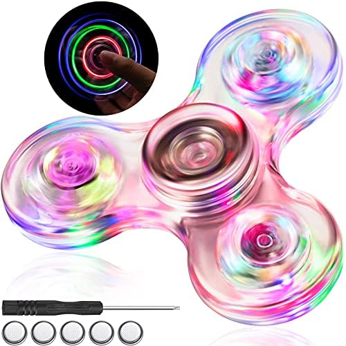 Nuanchu Led Spinner, Light up Spinners, Crystal Hand Spinners Adhd Anxiety Stress Relief Reducer Toys for Kids and Adults, 1 Pack thumbnail