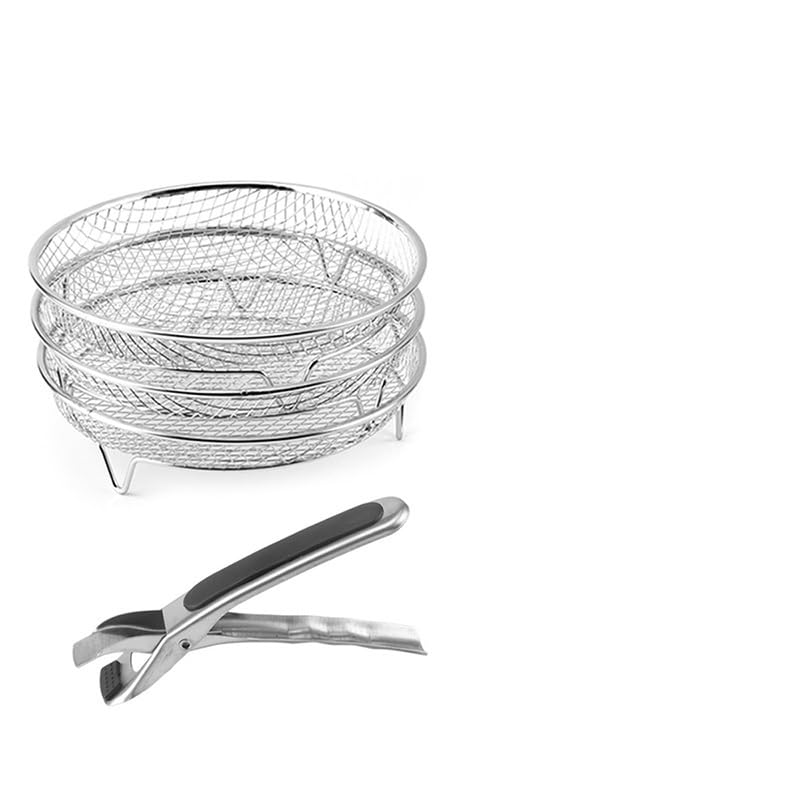 3 Layer Air Fryer Grille Suitable For Air Fryers Oven Grill Stainless Steel Stackable Grill Kitchen Utensils Cook
