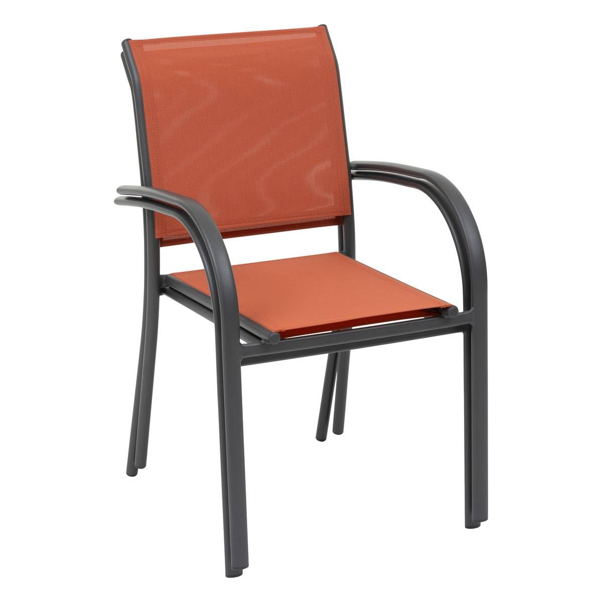 Poltrona Da Giardino Hespéride Piazza – Colore Nocciola E Tonka – Impilabile, In Acciaio Con Seduta In Texaline, 56x65x87 Cm