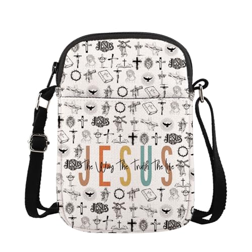 MAOFAED Jesus The Way The Truth The Life Crossbody Bag, Jesus Quote, Jesus Gift, Religious Git, Church Gift(jesus the way)