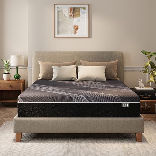 CH CHARME HOUSE 10 Inch Queen Mattress, Bamboo-Charcoal Memory Foam