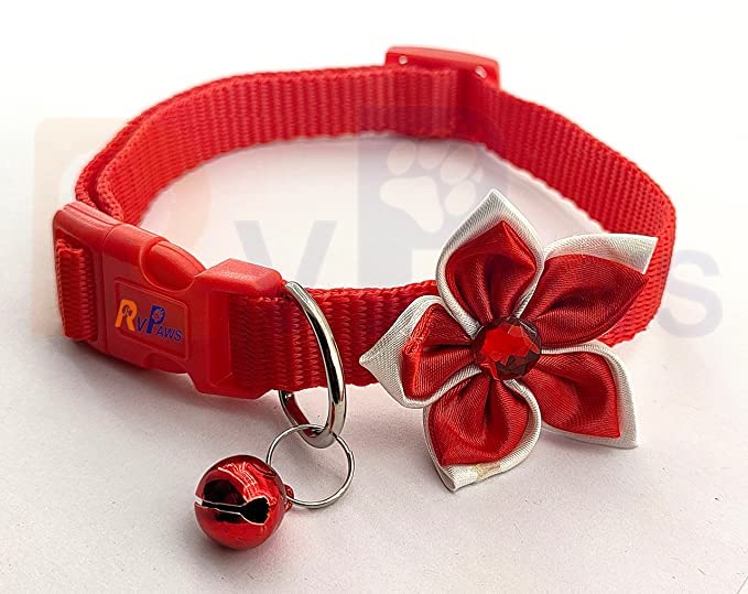 Woofy Dog 10 MM Collar with Bell-Bow Tie Cute Safety Collars, Adjustable Cat Collar Flower Design for Puppies and Small Dogs (X-Small, Red) (B0BY874JX5) Amazon Price History, Amazon Price Tracker