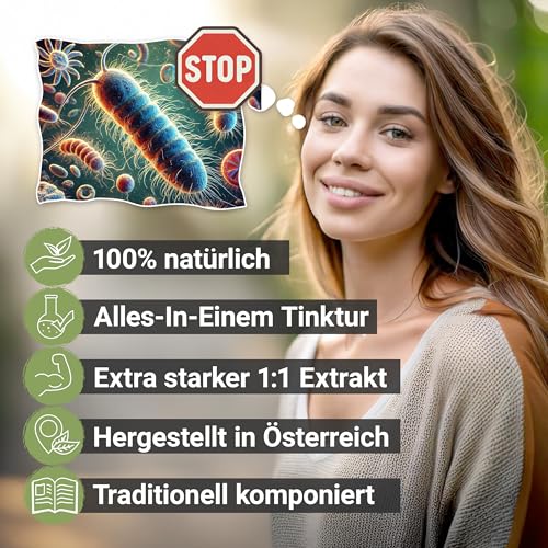 ParasitEx Kräutertinktur 100 ml – bei bestehender Parasitenkur – 1:1 Extrakt mit Wermut, Berberitze, Schwarznuss, Thymian, Nelken – Darmreinigung & Detox – vegan, hochdosiert, pflanzlich