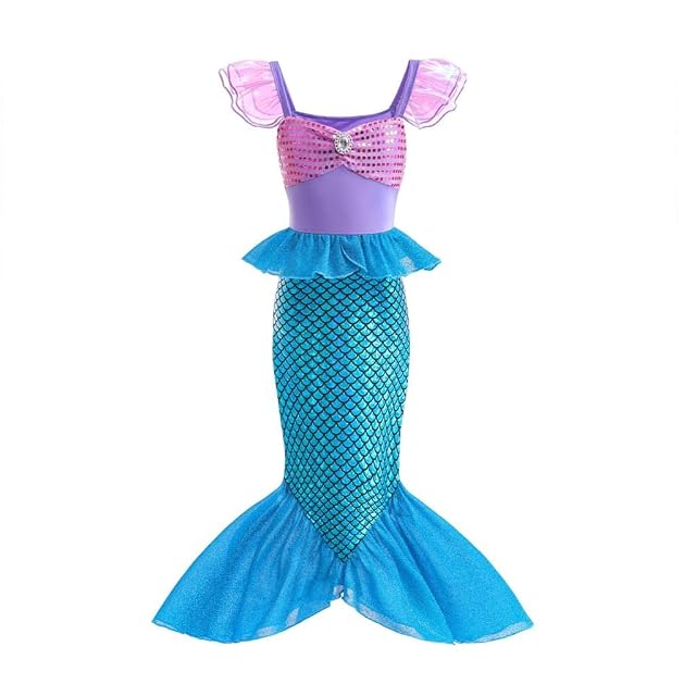 Lito Angels Vestido Princesa Marina para Niñas, Azul y Morado, 12-13 Años