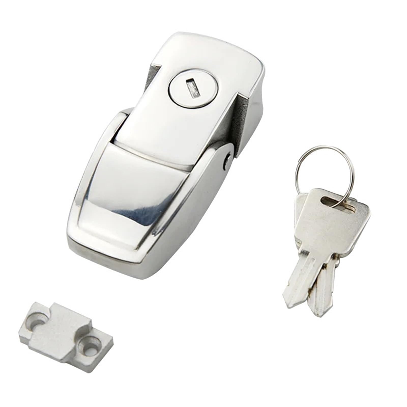 WPOIYHGBY XK723-304 Cabinet Stainless Steel Metal Hasp Latch DK604 Toggle Lock with Two Keys 1Pcs
