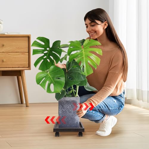 Chariot de manutention esthétique plantes intérieur support carré prévention eau - 6