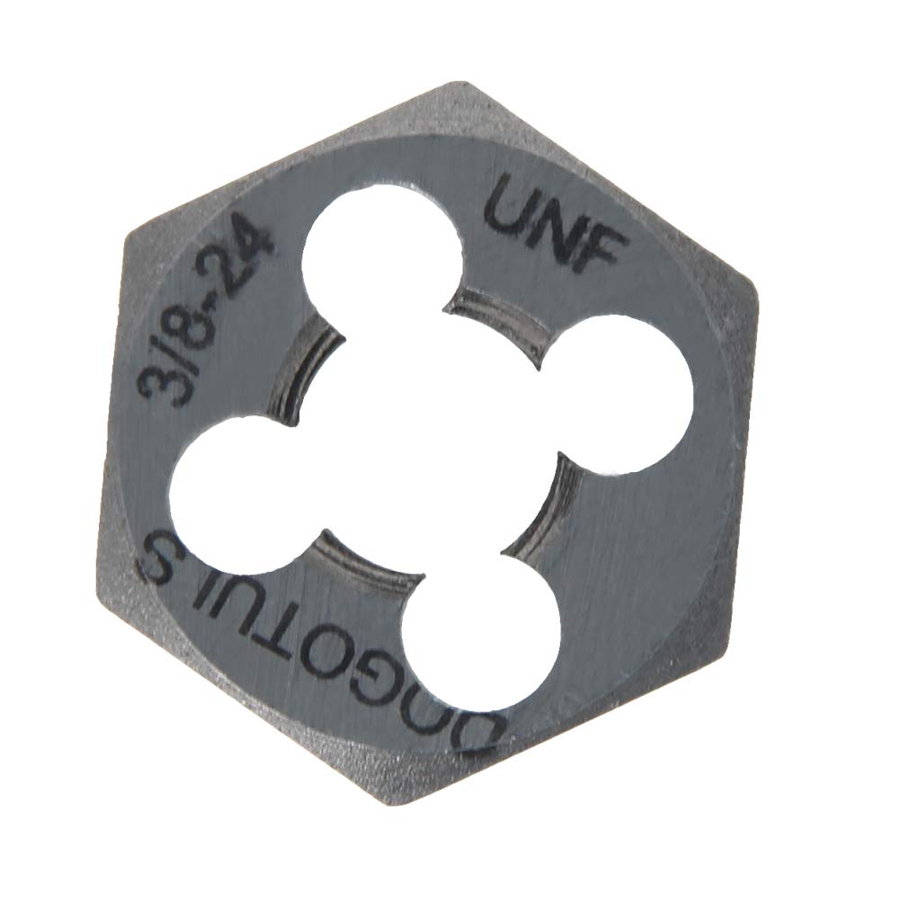 Utoolmart Men's Hex Rethreading Die, Unf 3/8-24 Carbon Steel Thread Die, Hex Rethreading Die Machine Thread Die, Hexagon Taper Pipe, 1 Pcs