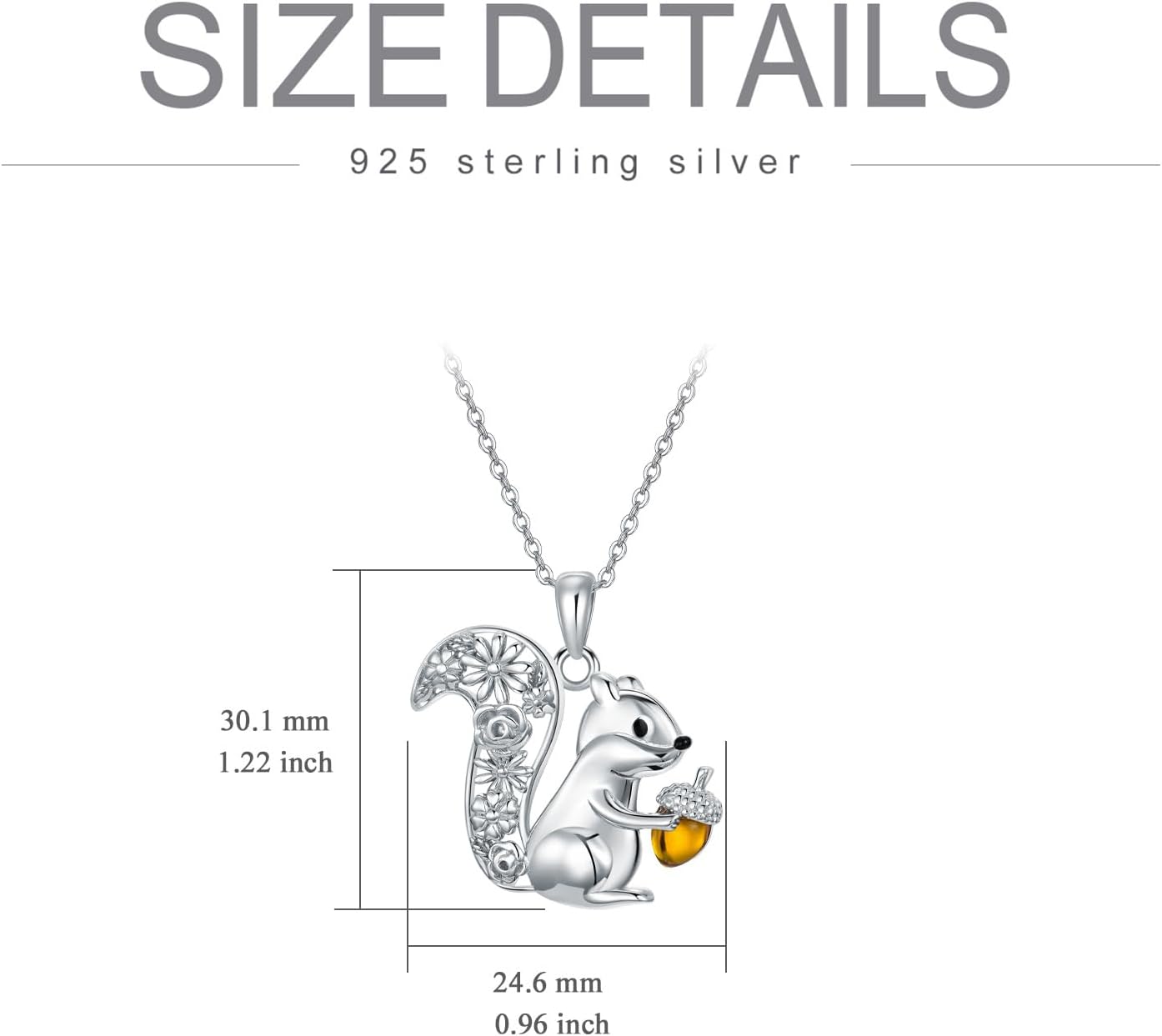 URONE Animal Necklace 925 Sterling Silver Raccoon/Squirrel/Skunk/Hedgehog/Elephant Pendant Necklace Animal Jewelry Gifts for Women - Image 3