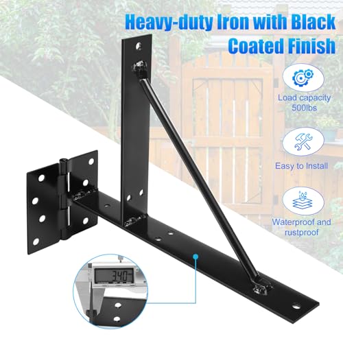 Heavy Duty Fence Gate Kit Gate Hardware No Sag Kit 2x4s Adjustable for Wooden Fence Gate Windows Shed Doors (2 Sets) - Thumbnail 3