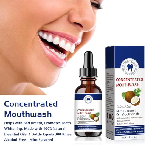 Kokosnuss-Mundspülung, Ourlyard Kokosöl-Mundspülung mit Ätherischem Öl, Kokosöl-Pulling für Zähne, Kokosöl-Mundspülung, Kokosöl-Pulling, Frischer Atem, Aufhellende Mundspülung (3) – Bild 3
