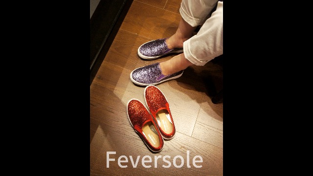 Mocassins Femmes Slip-on Feversole Women's Fashion Slip-on Sneaker Casual Flat Loafers, Baskets à Enfiler à La Mode Pour Femmes Mocassins Plats Décontractés, Brillant Marine, 41 EU Basket Femme à Enfiler