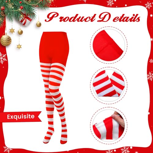 Image of 8 Pairs Striped Tights for Women, Colorful Semi Opaque 80 Denier High Waist Footed Pantyhose Legging Halloween Costume