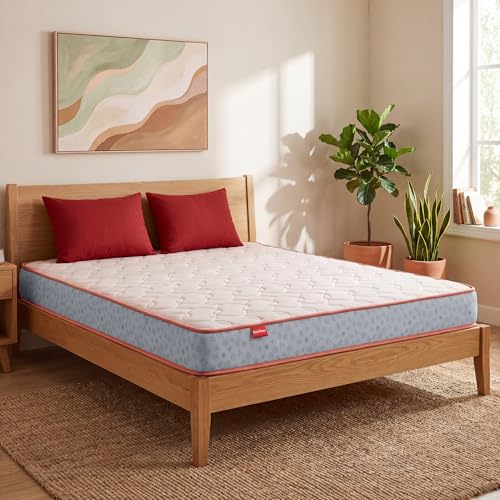 Kurlon Ortho Plus Spring Mattress | King Size 78x72x8 Inches | Medium Firm Pocket Spring Core | Better Pressure Relief | Optimal Airflow Comfort | Ergonomic Body Support | 10 Years Warranty