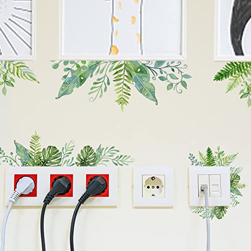 SUPERDANT Green Plants Wall Stickers Tropical Leaf Wall Decals Hanging Vines Peel and Stick Nursery Vinyl Art for Living Room Bedroom Balcony Corridor Window TV Florist - Image 4