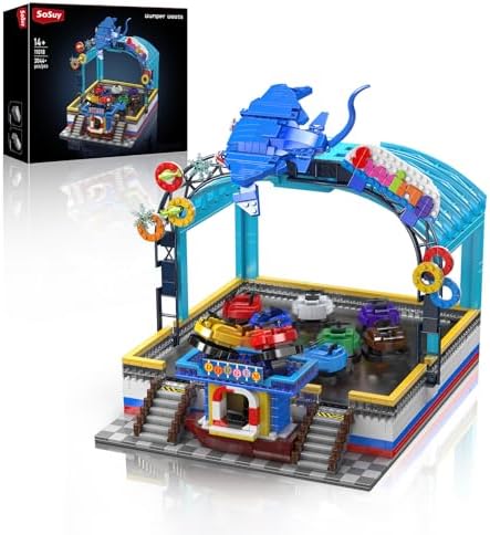 Sosuy Bumper-Boat Ride Building Blocks Set, 2044+ Pcs Amusement P...