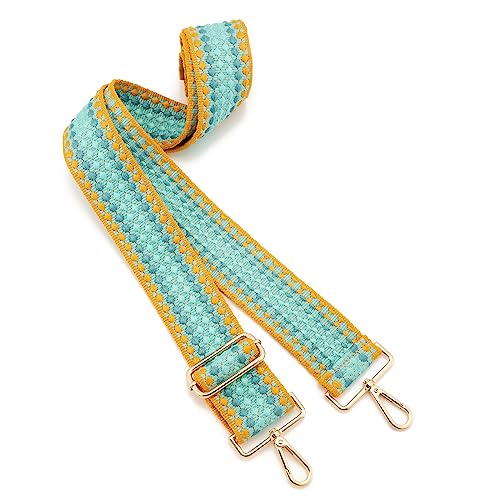 Image of Wide Shoulder Strap Adjustable Replacement Belt Guitar Style Crossbody Bag Handbag Strap Multicolor Canvas Straps(Wide:2in)(Color33)