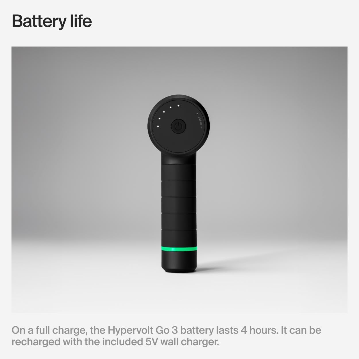 Hyperice Hypervolt Go 3 – Compact Handheld Percussion Massage Gun with QuietGlide Technology | 3 Speeds, Portable Lightweight Design | Helps Relieve Muscle Soreness and Improve Recovery