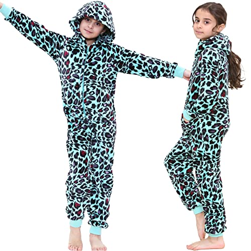 Pijama de leopardo para niñas de 5 a 13 años ideal para días de descanso en casa 5