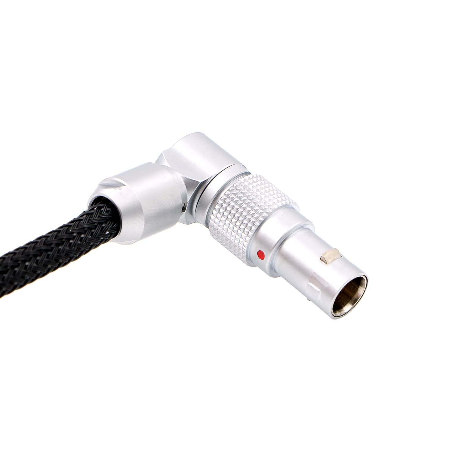 Alvin's Cables Red-Komodo V-Mount kabel zasilający, obrotowy, 2-pinowy męski do regulowanego kąta prostego, 2-pinowy męski przewód do monitora SmallHD, 45,7 cm