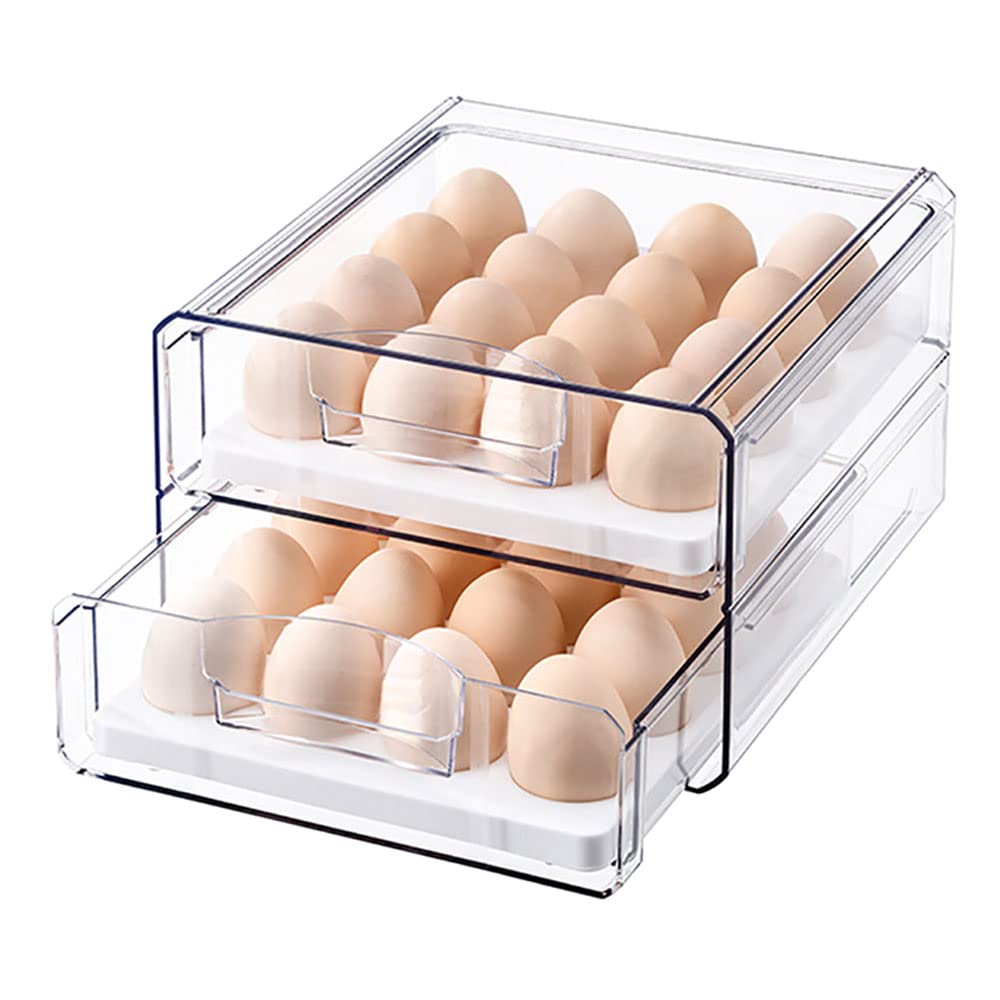 G-LIKE Eierbox Kühlschrank Organizer stapelbar Schublade PET transparent | Schubladen, Herausziehbar, Stapelbar, PET Kunststoff, Eierhalter Organizer