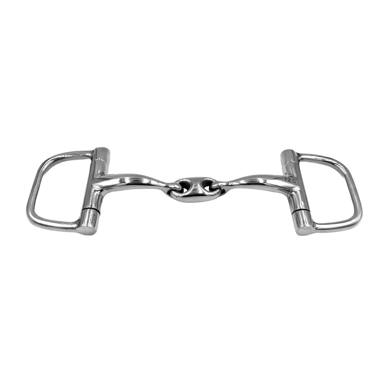 Equine Smile ES0090 ErgoBit D-Ring Snaffle Double Broken Anatomically Shaped Mouth Friendly Stainless Steel 14 mm (12.5 cm)