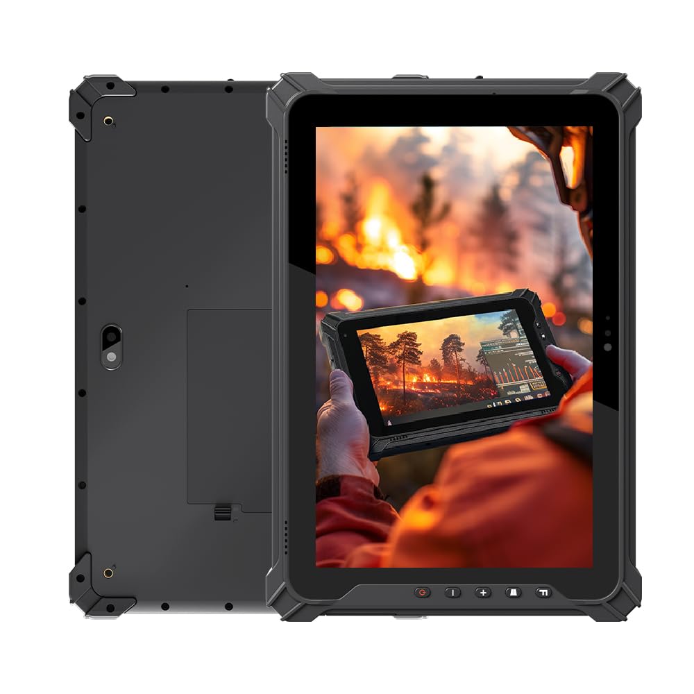 T10W-2D Rugged Windows Tablet, 10.1" Durable Industrial Tablet with Scan,Water-Proof, 700nit Sunlight Readable,8GB+128GB, GPS, BT5.0 Wi-Fi for Warehouse, Enterprise Work, Vehicle
