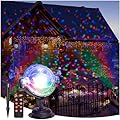 Vanthylit Christmas Projector Lights Outdoor Multi Function Rotating Falling Snow Projection for Xmas Moving Points Landscape Lights for Home Indoor Yard Garden Party with Not Include Battery