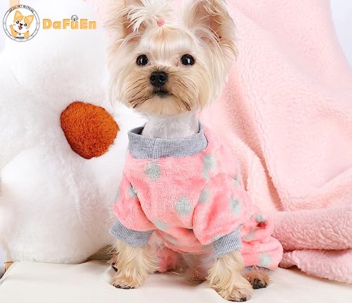 Dog Pajamas For Small Dogs Girl Boy Winter Onesies Pjs Cold Weather Puppy 4 Legged Sweater Clothes For Chihuahua Yorkie Teacup Jumpsuit Cute Pet Outfits Apparel Coats (X-Small, Polka Dot) #TOP5