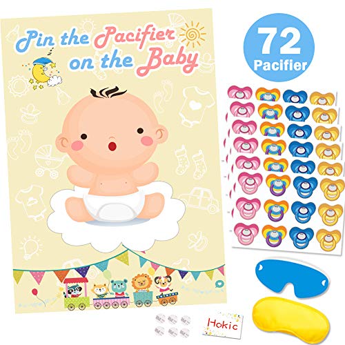 Pin The Pacifier On The Baby Game for Baby Shower Decorations Kids Birthday