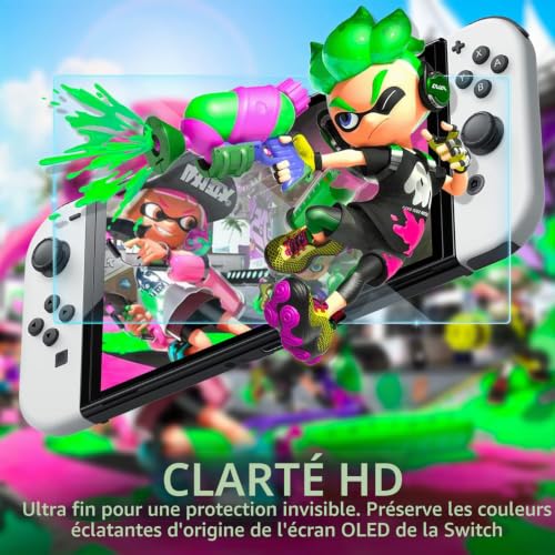 Orzly Verre Trempé Protection compatible pour Nintendo Switch OLED model 2024 console, Film Protecteur D'écran pour Nintendo Switch OLED - 4 Pièces – vue 9