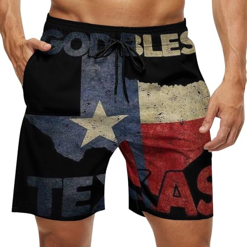 Mens Texas Flag Map Print Swim Trunks Beach Shorts Summer Sports Running Bathing Suits2