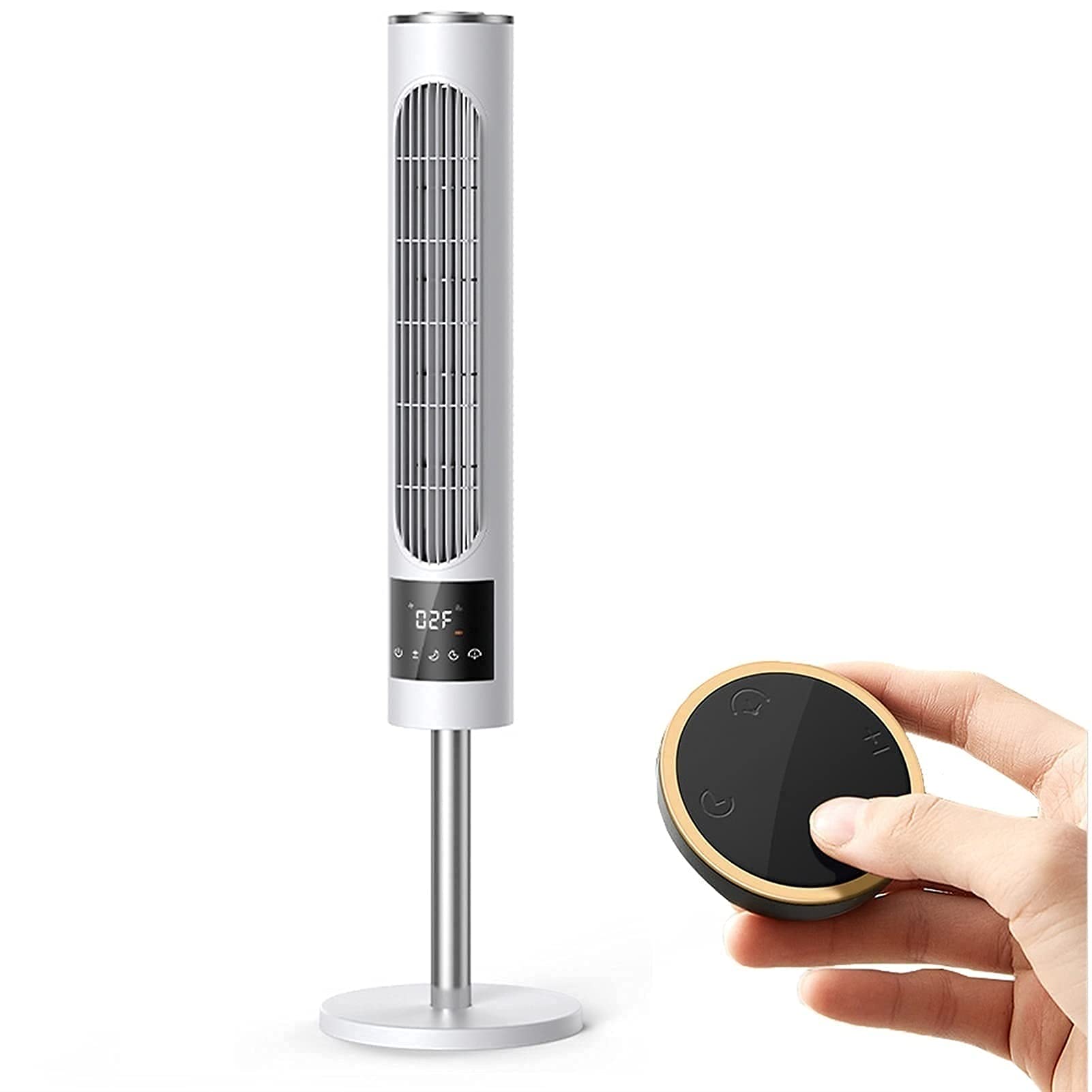 Ventilateur tour électrique de 36 pouces MU blanc oscillant avec sa télécommande