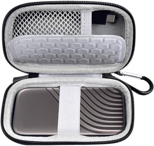 PAIYULE Case Compatible for WD 1TB 2TB 500GB My Passport SSD External Portable Drive, Carrying Storage Holder Bag Also fits for USB Cables(Case Only)