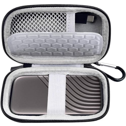 Gehäusekompatibel für WD 1 TB 2 TB 500 GB My Passport SSD Externes tragbares Laufwerk, Aufbewahrungsbehälter-Tasche Auch für USB-Kabel geeignet (nur Gehäuse)