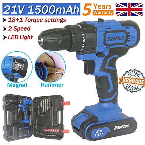 Buy 21V Cordless Drill Driver Screwdriver with 1500mAH Liion Battery