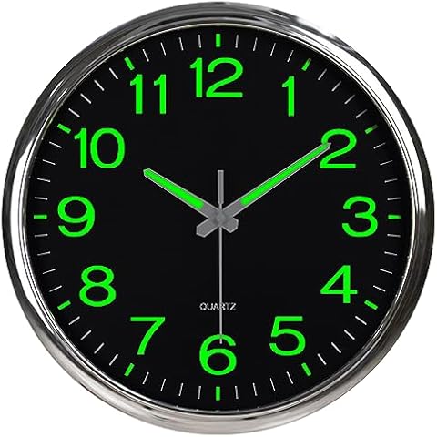 ALEENFOON Luminous Wall Clock with Silent Movement Cover