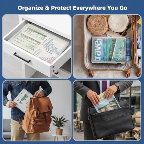 Image of Klick n shop A4 Clear File Storage Box Transparent Plastic Document Organizer with Secure Latching Lid, Stackable Paper Holder for Office, School & Home Use (Pack of 2)