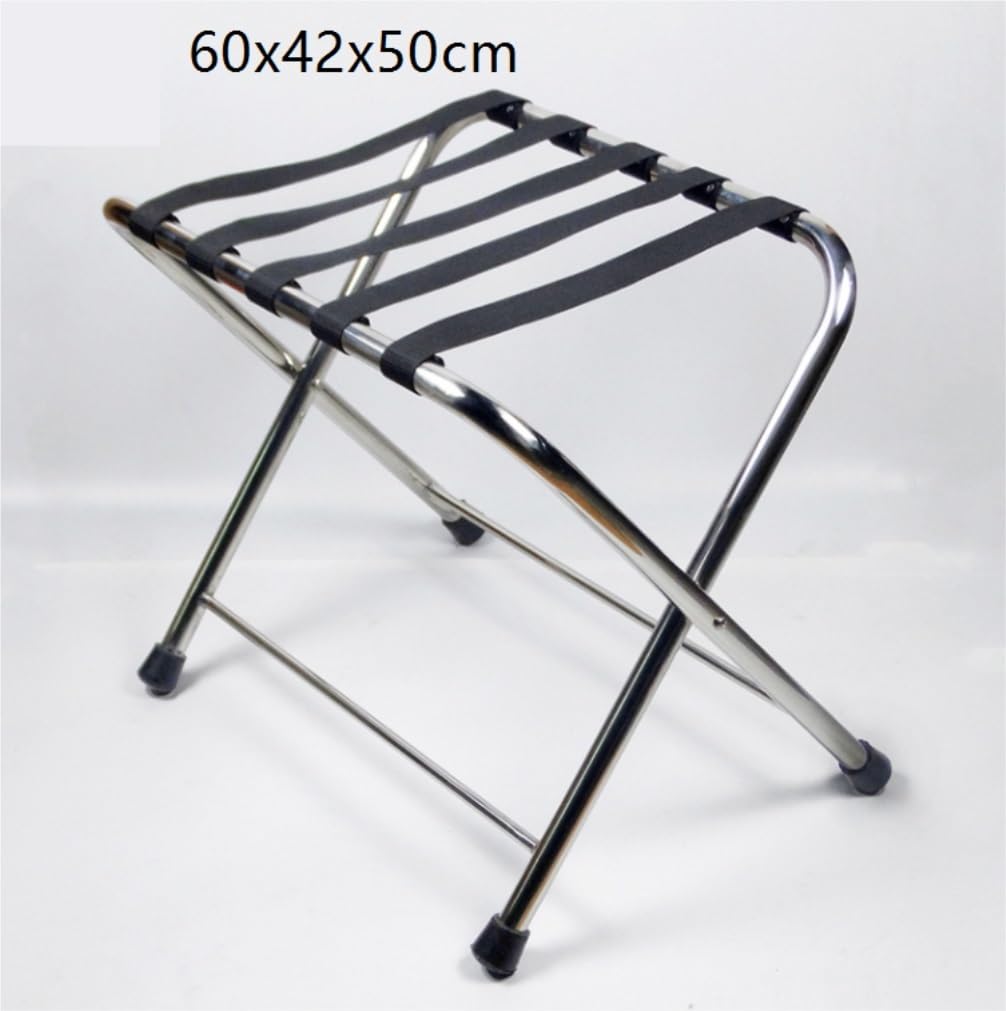 Porta Maletas Hogar Estante De Equipaje For Habitación Invitados, Almacenamiento Maletas Plegable, Suelo Acero Inoxidable, Soporte For Bolsa Viaje Portaequipajes Invitados