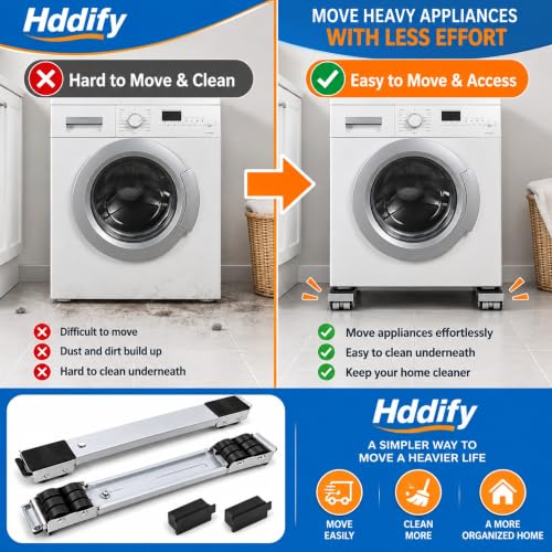 Image of Extendable Roller Base Appliance Washing Machine Dolly Floor Protector