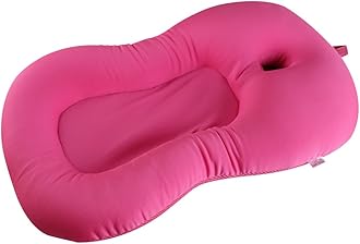 Baby Bath Cushion,Kakiblin 0-6 Month Newborn Bath Anti-Slip Cushion Seat(Pink)