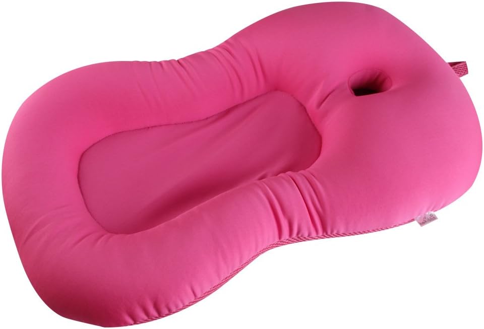 Baby Bath Cushion,Kakiblin 0-6 Month Newborn Bath Anti-Slip Cushion Seat(Pink)
