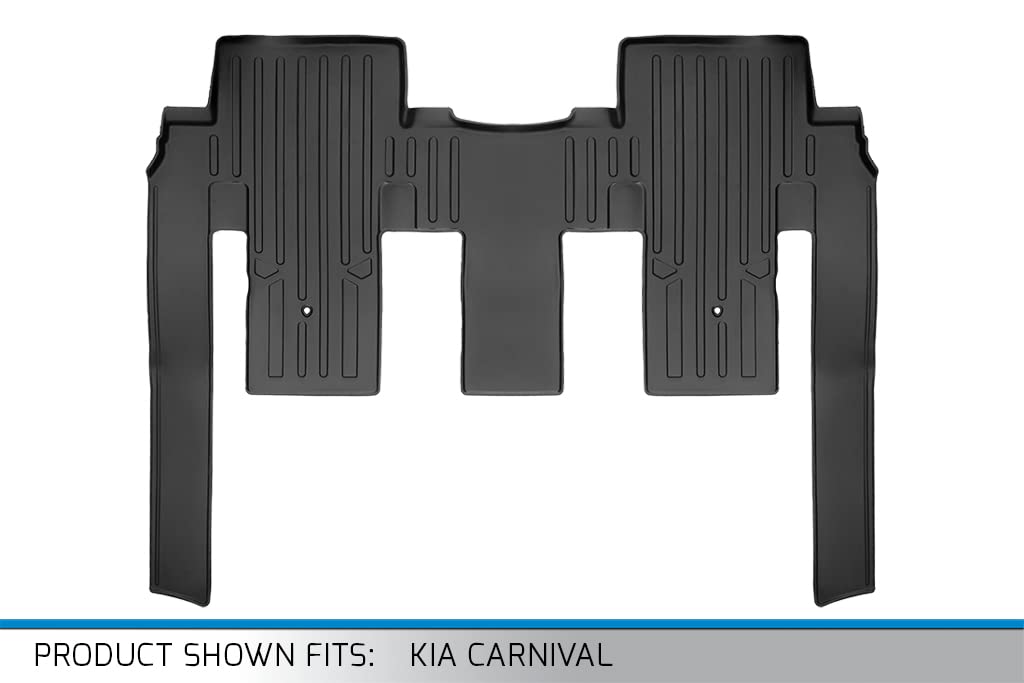 SMARTLINER Custom Fit Black 2nd Row Floor Mat Liner Set Compatible with 2022-2023 Kia Carnival MPV (Only Fits 8 Passenger Models. Fits LX w/ seat Package, EX and SX. Does NOT fit Prestige Models)