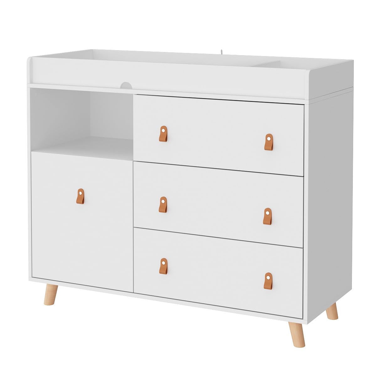 Lovinouse Baby Changing Table Dresser, Premium Nursery Dresser with 3 Drawers, Diaper Changing Station Table for Boys and Girls (4 Drawers)