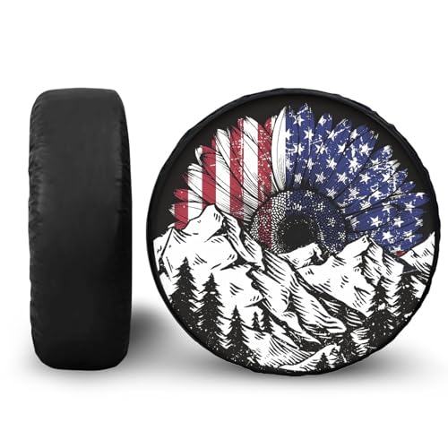 Image of XhuangTech Custom PU Leather Spare Tire Cover, Optional Print Car Wheel Covers, 14 /15 /16 /17 /18 Inch Multi-Size Personalized Private Pattern Customization- Weather and Dust Resistant, Universal Fit