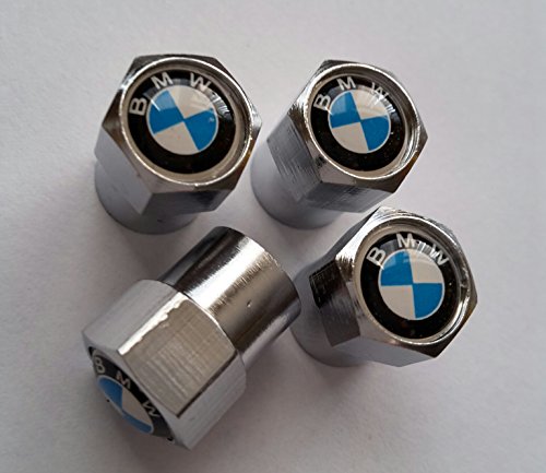BMW - Valvole per auto di colore blu e bianco, set...